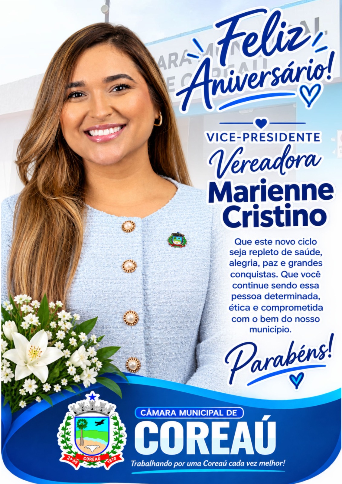 Feliz Aniversário Vereadora Marienne Cristino