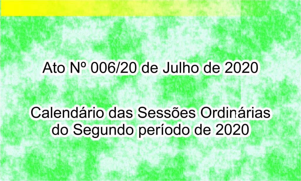 Calendario das Sessoes Ordinarias