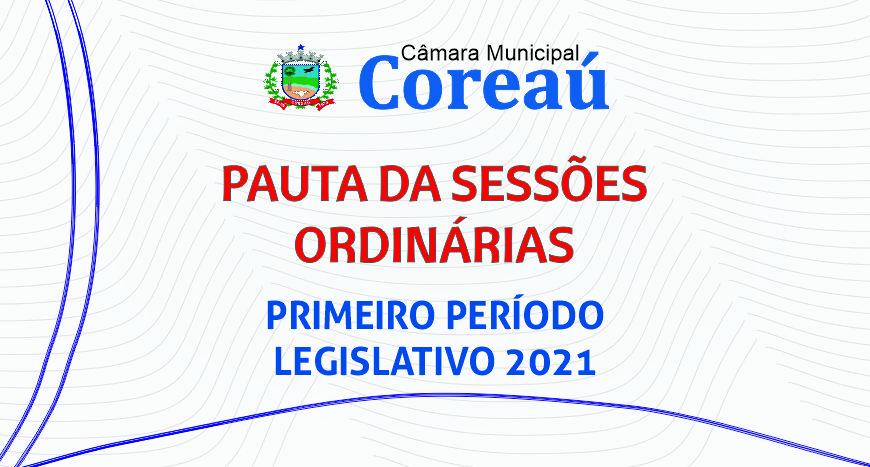 Pauta da 1 Sessão Ordinária - 06-022021